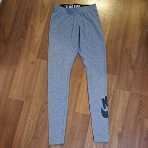 Nike Gray Track Pants with Black Logo